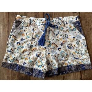Sundance Kalini Cotton/Linen Blend Shorts in Chaifloral - Petite Large - New